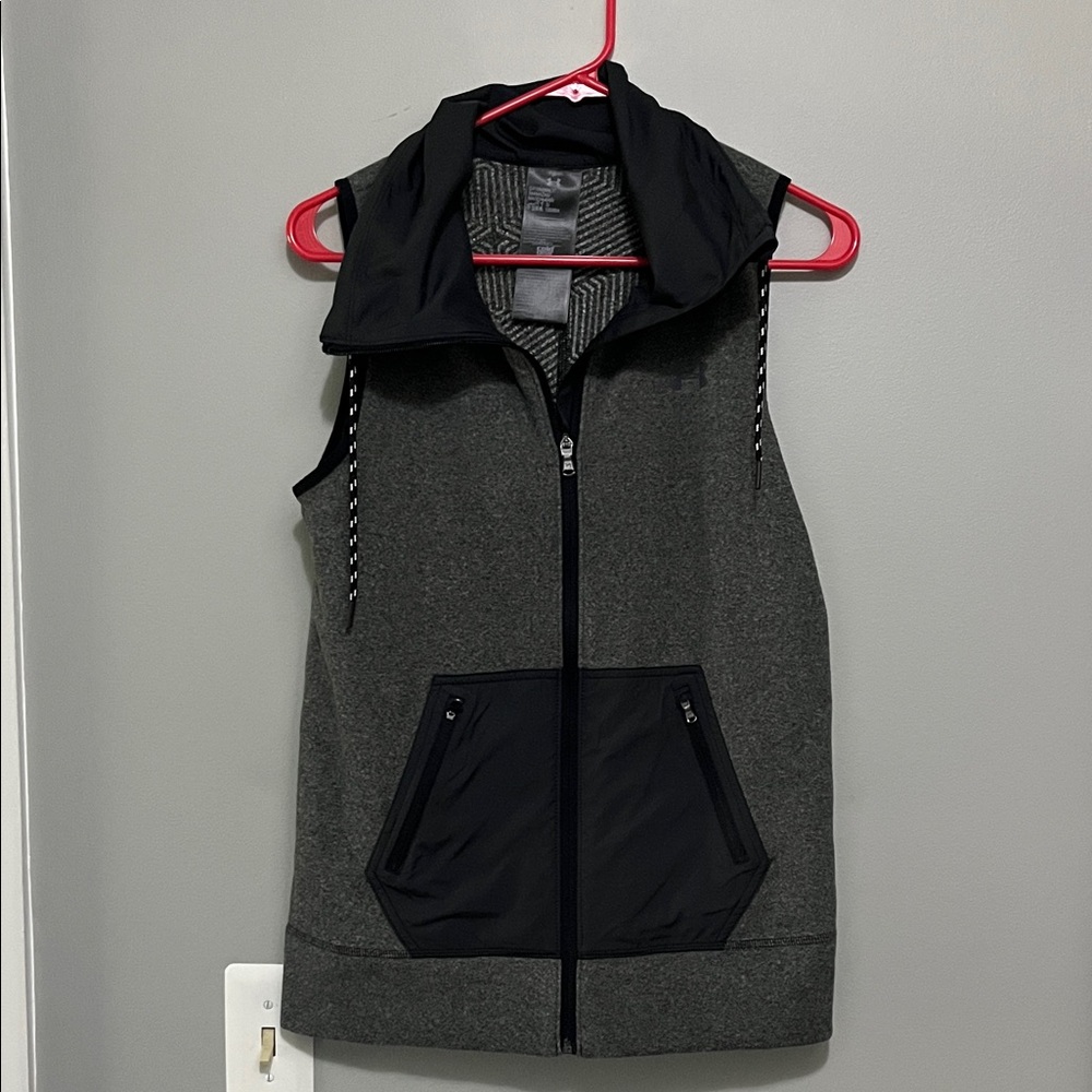 Under Armour Gray and Black Zip-Up Vest